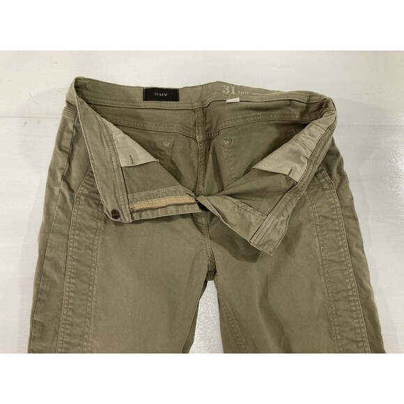 J Crew Women’s 31 Tall Green Chino Pants Ankle Zip Preppy Casual Pockets - Picture 7 of 12